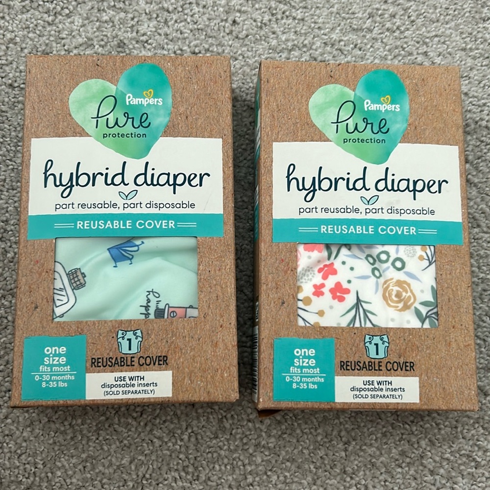 2 pampers hybrid diaper cover